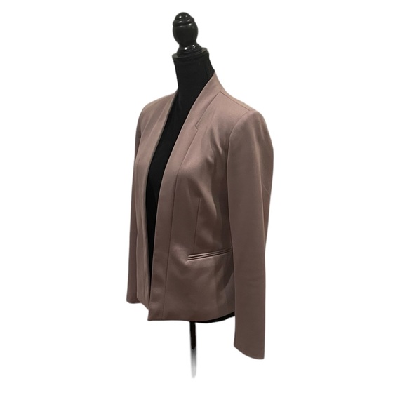 Forever 21 taupe long sleeve mandarin collar minimalist business blazer small - Picture 3 of 6